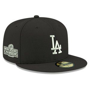 Dodgers Black Hat Los Angeles New Era 2020 World Series Champs Side Patch 7 7/8
